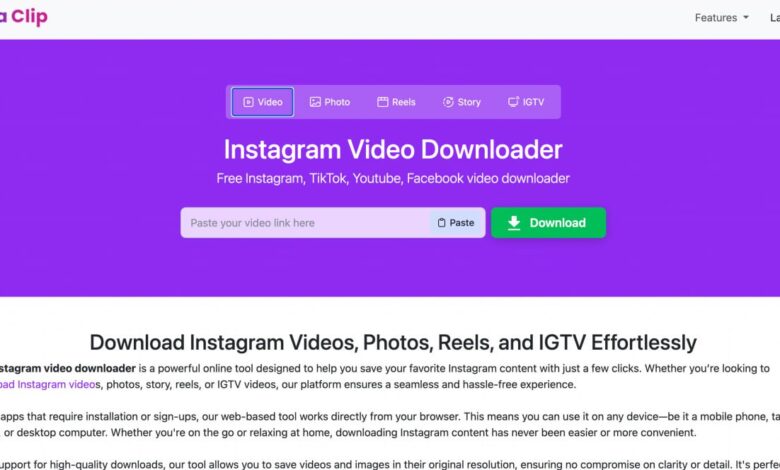 دانلود از اینستاگرام بدون اکانت با InstaClip